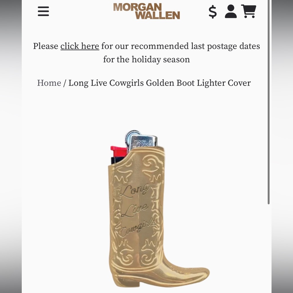 MORGAN WALLEN LONG LIVE COWGIRLS GOLDEN
BOOT LIGHTER COVER